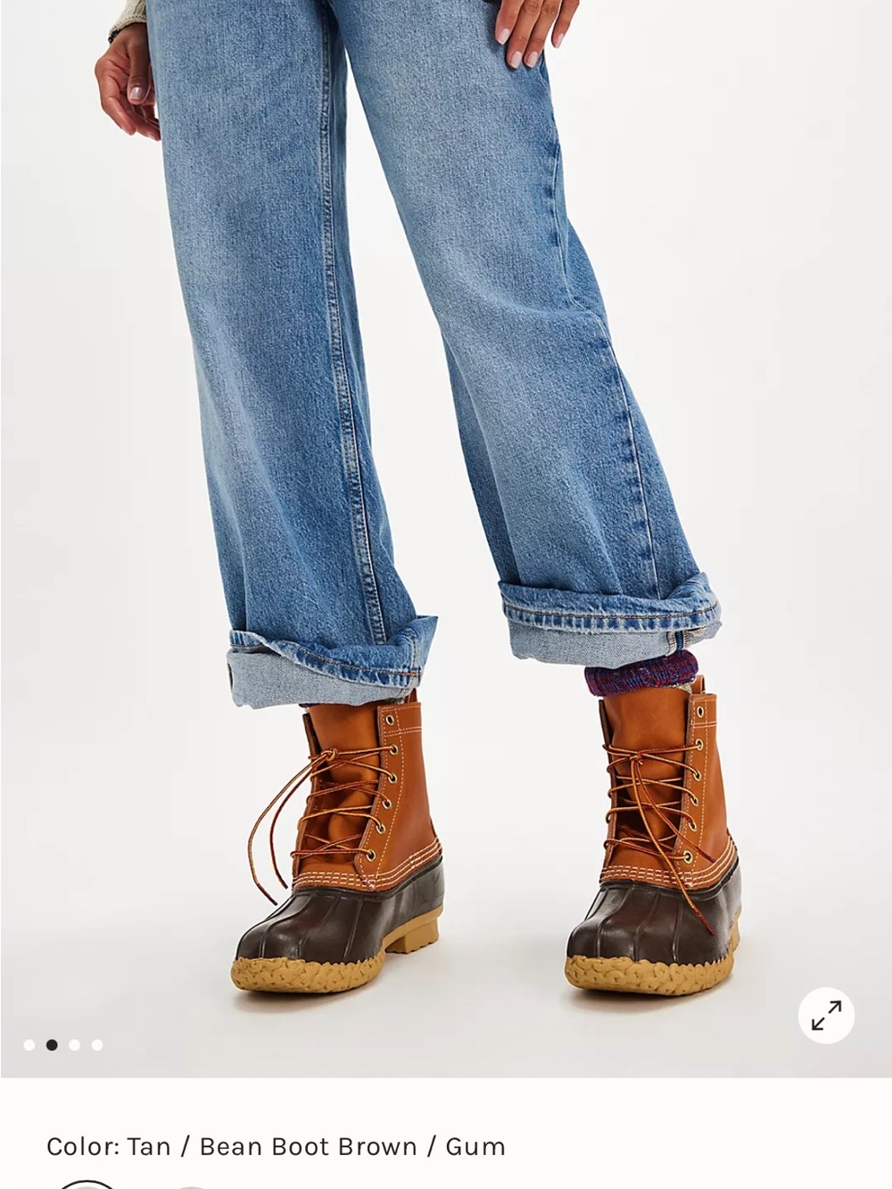 LL Bean Boots: Tan / Bean Boot Brown / Gum. Women’s size 6-medium width